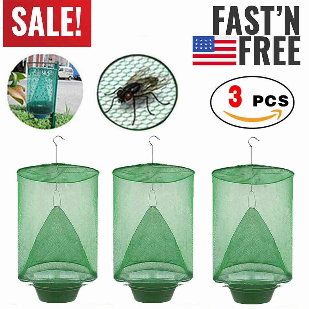 2 X Fly Trap Ranch Reusable Catcher Killer Cage Net Pest Bug Catch Hanging Horse 