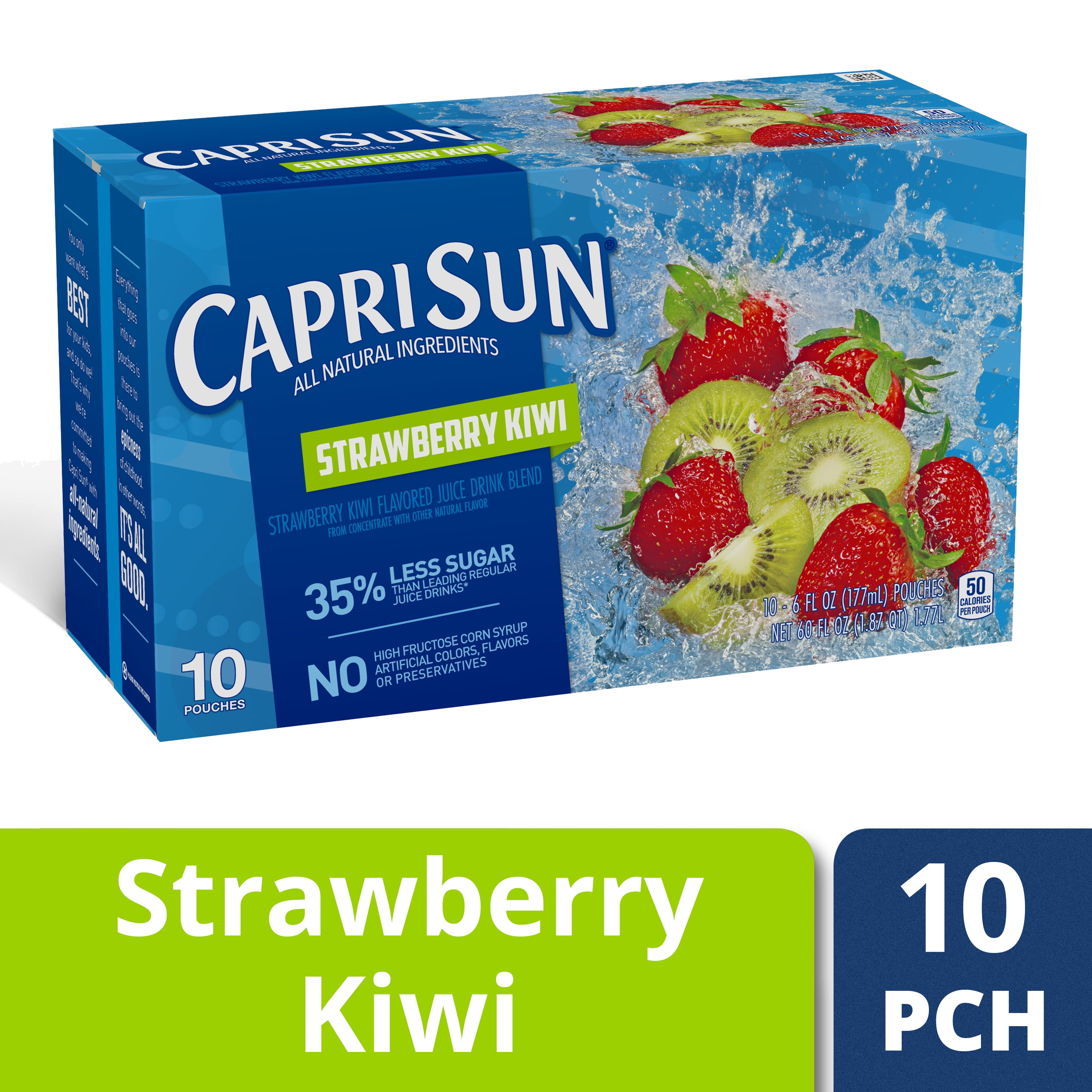 Capri Sun Strawberry Kiwi Flavored Juice Drink Blend, 10 ct Pouches