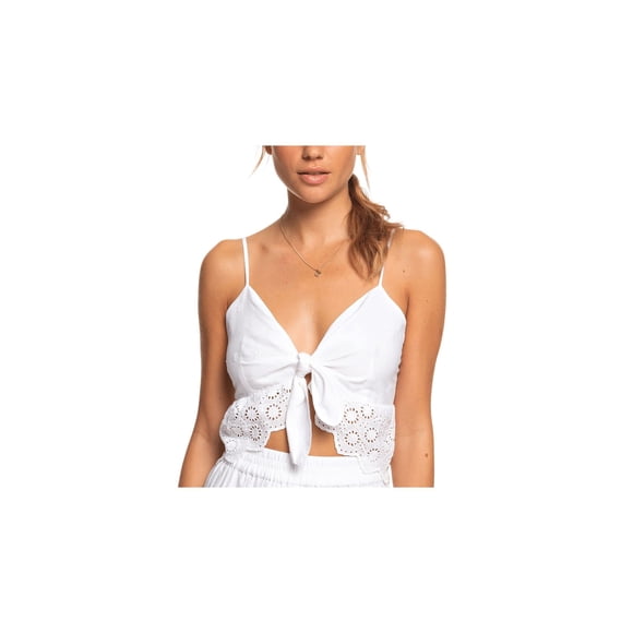 Roxy Play The Part Crop Cami, White, Medium
