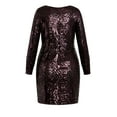 thumbnail image 3 of City Chic Women's Plus Size Bright Lights Long Sleeves Mini Dress, 3 of 5