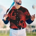 thumbnail image 5 of KLL Red And Black Abstract Skull for Men's Baseball Shirts,Short Sleeve Casual Shirts Button Down Shirt for Men Beach Summer Wedding Shirt-XX-Large, 5 of 7
