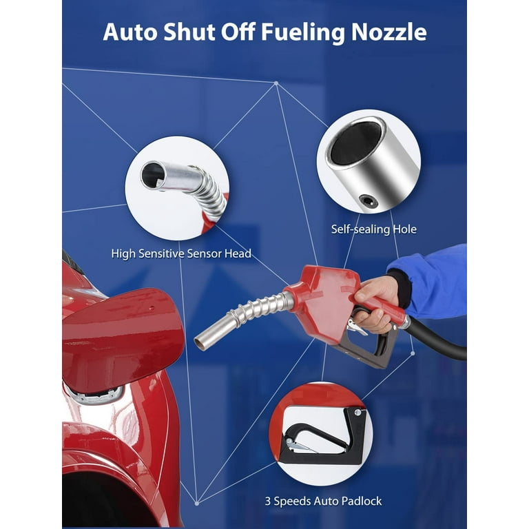 Fuel Hose Reel Retractable 3/4 x 50' Diesel Hose Reel W/ Auto Refueling  Nozzle