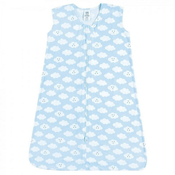 Luvable Friends Baby Boy Sleeveless Jersey Cotton Sleeping Bag, Sack, Blanket, Boy Clouds Jersey, 0-6 Months