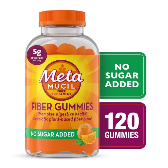 Metamucil Fiber Gummies, Orange Flavor, 120 Count