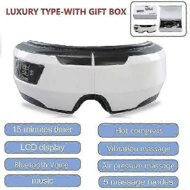 Eye Massager Vibration Therapy Air Pressure Heating Massage Relax Health Care Fatigue Stress Bluetooth Music Improve Vision