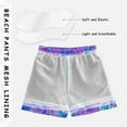thumbnail image 3 of FORMRS Boys Swim Trunks Quick Dry Mesh Liner Boardshorts Sizes XS-XL, Purple Starfish Pattern, 3 of 7
