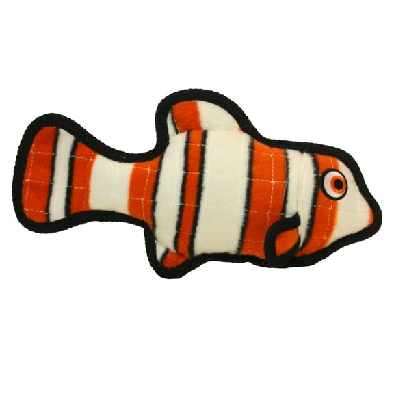 Tuffy Ocean Creature Fish Orange Durable Plush Squeaky Dog Toy