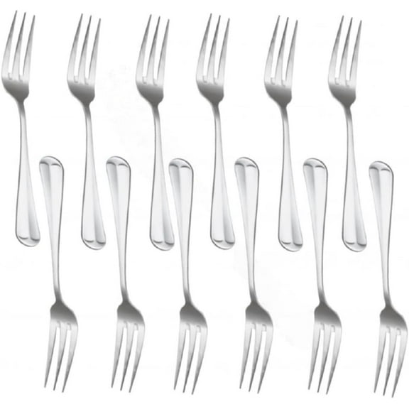 TrueCraftware- Set of 12 Stainless Steel Dakota Three-Tine Dinner Fork - Stainless Steel Flatware Cutlery Kitchen Tableware Set for Home and Restaurant Table Forks Flatware Forks Silverware Forks