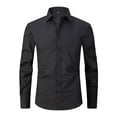 thumbnail image 4 of TANSILING Men's French Cuff Shirt Formal Pleated Long Sleeve Dress Shirt with Cufflinks, 4 of 7