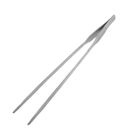 Unique Bargains Water Plants Straight Tweezer Clamp for Fish Tank 10.6inch Stainless Steel Silver Tone
