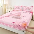 thumbnail image 3 of Castle Fairy Monogrammed Letter 3pcs Twin Sheet Sets,Dreamy Princess Twin Fitted Sheet,Flower Butterfly Breathable Flat Sheet,Microfiber Girls Bedroom Decor, 3 of 7