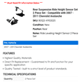thumbnail image 2 of Rear Suspension Ride Height Sensor Set 2 Piece Set - Compatible with 2007 - 2011 Chevy Avalanche 2008 2009 2010, 2 of 2