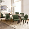 thumbnail image 1 of Sillas de comedor COLAMY, 6 unidades, modernas, de piel sintética, color verde, 1 of 4