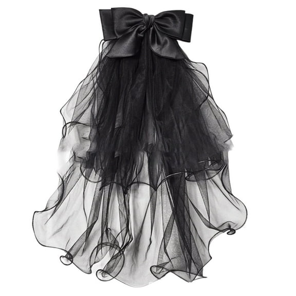 UNTERING Veil Wedding Bride Lace Tulle with Bowknot/Floral Trim Elegant Bridal Prom Party Tiaras Women Long Veil for Taking Photo