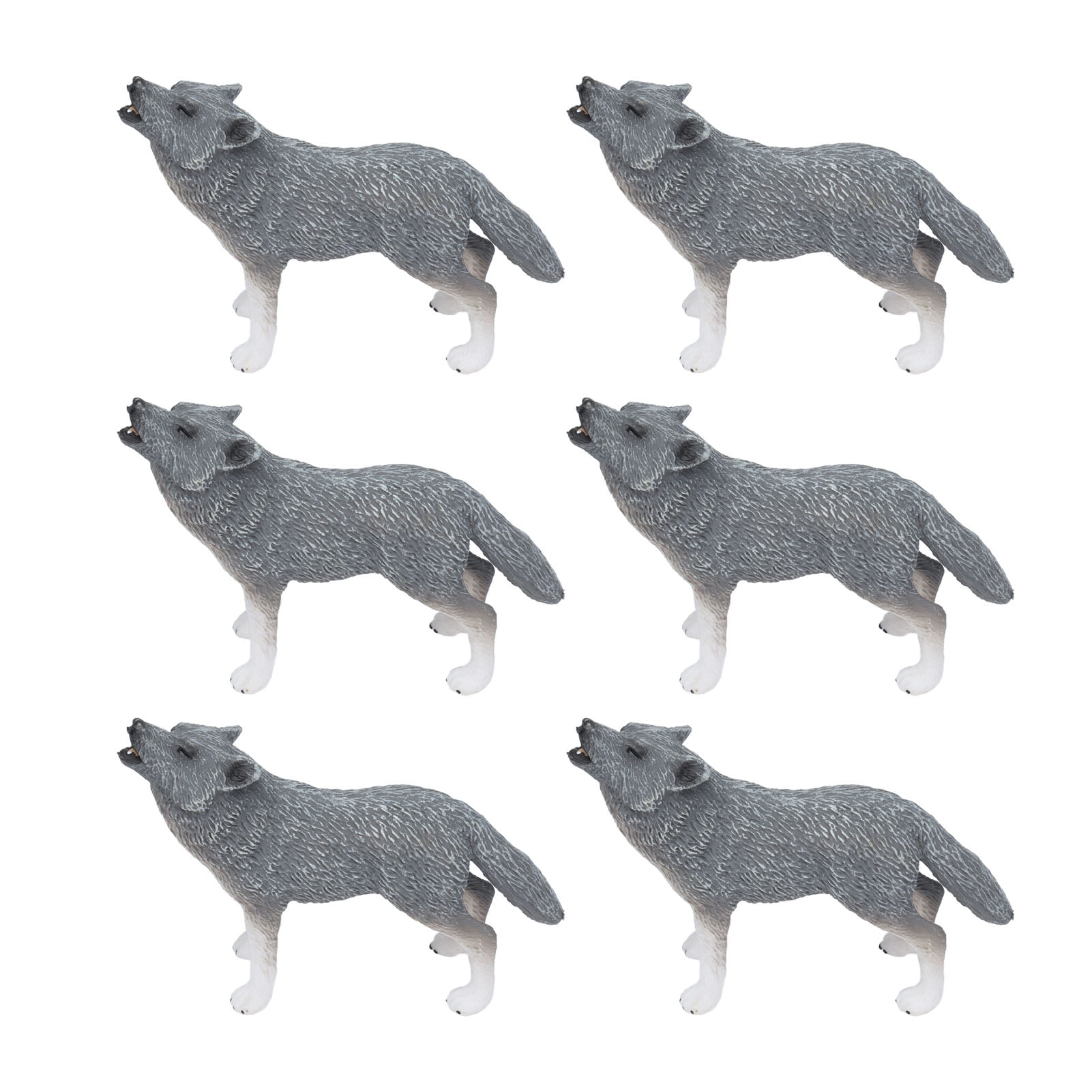 Ccdes Arctic Wolf Animal Model,6pcs Wolf Figurine Toys Lifelike