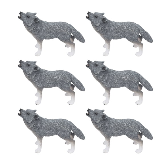 Modelo de animal de lobo ártico NikouMX 6 piezas figuras de lobo juguetes de animales salvajes