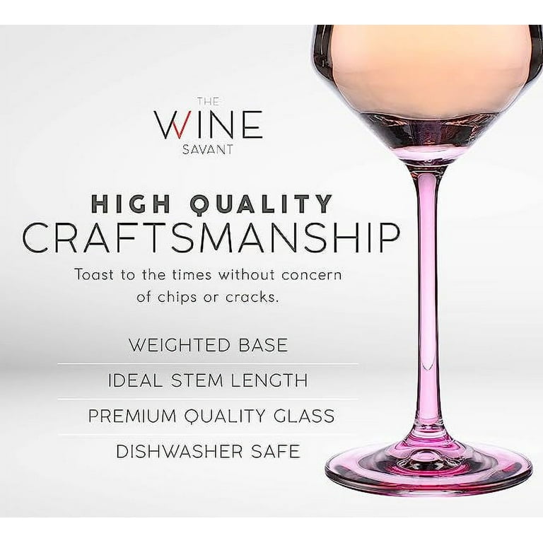 Colored Square Modern Crystal Wine Glass Set of 6, Unique Gift For Wife,  Her, Mom, Friend - Large 12 oz Glasses, Colorful Italian Style Tall  Drinkware