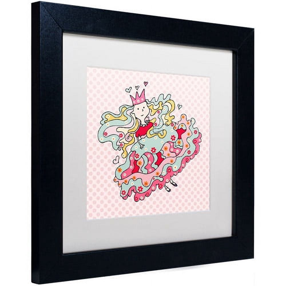 Trademark Fine Art "Little Flower Princess" Canvas Art by Carla Martell, White Matte, Black Frame