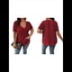 thumbnail image 2 of Blusas Casuales de Talla Grande para Mujer, Cuello en V, Color Liso, Ligeras y de Corta. Vino Tinto XL, 2 of 5