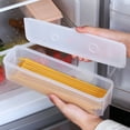 thumbnail image 5 of Set of 3 Pasta Storage Containers with Lid, Airtight Spaghetti Noodle Holder Rectangular Chopstick Storage Box Sealed Noodle Canisters for Refrigerator, Kitchen Pantry (White), 5 of 7