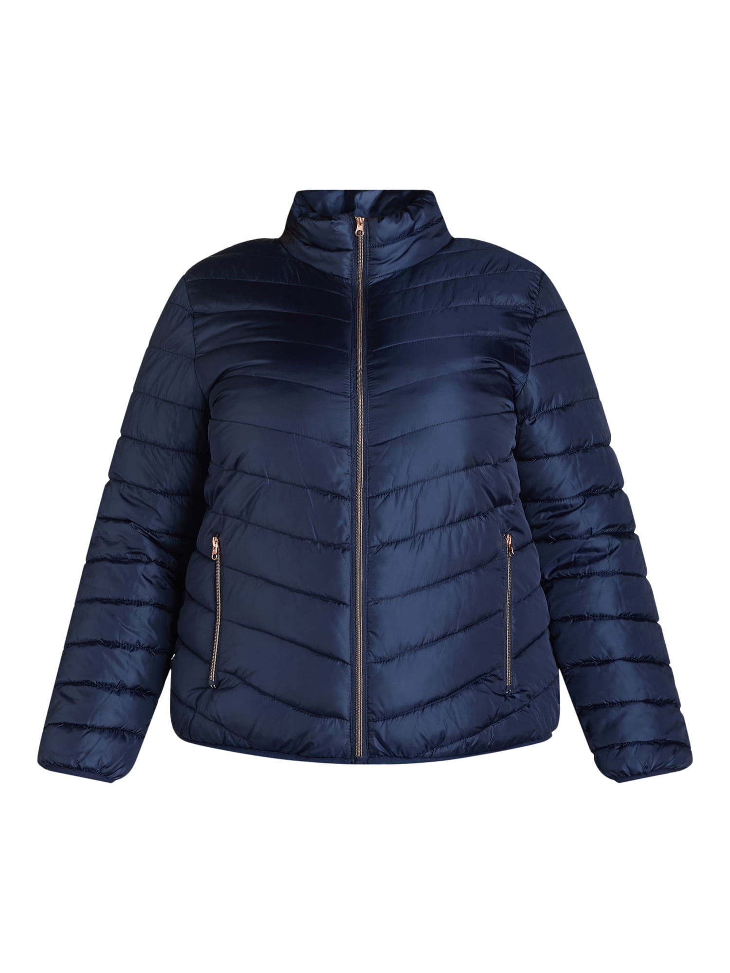 Big Chill Women's and Women’s Plus Packable Puffer Jacket, Midweight, Sizes S-3X