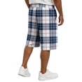 thumbnail image 5 of Delconic Mens Casual Plaid Drawstring Shorts Loose Fit Knee Length Summer Shorts with Elastic Waist and Side Pockets White L, 5 of 5