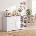 thumbnail image 2 of HOMCOM Sideboard Buffet Cabinet, Small Kitchen Pantry with Door Racks White, 2 of 10