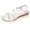 White, variant on Espadrilles for Women Low Wedge Beach Sandals Open Toe Soft Leather Strappy Arch Support Walking Shoes Red Size 6