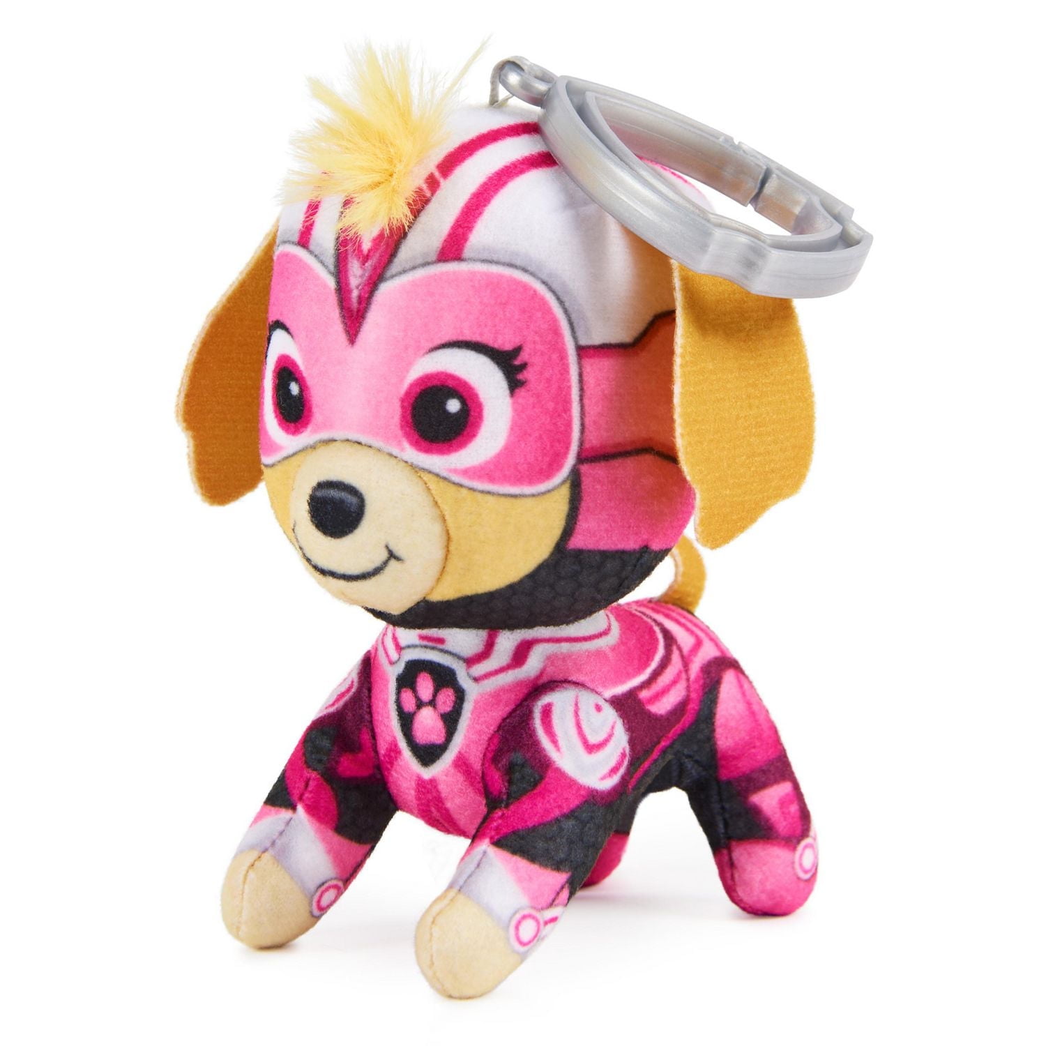 PAW Patrol: The Mighty Movie, 4-Inch Tall Mighty Pups Skye Plush Toy, Miniature Stuffed Animals with Keychain Clip, Kids Toys for Boys and Girls 3+