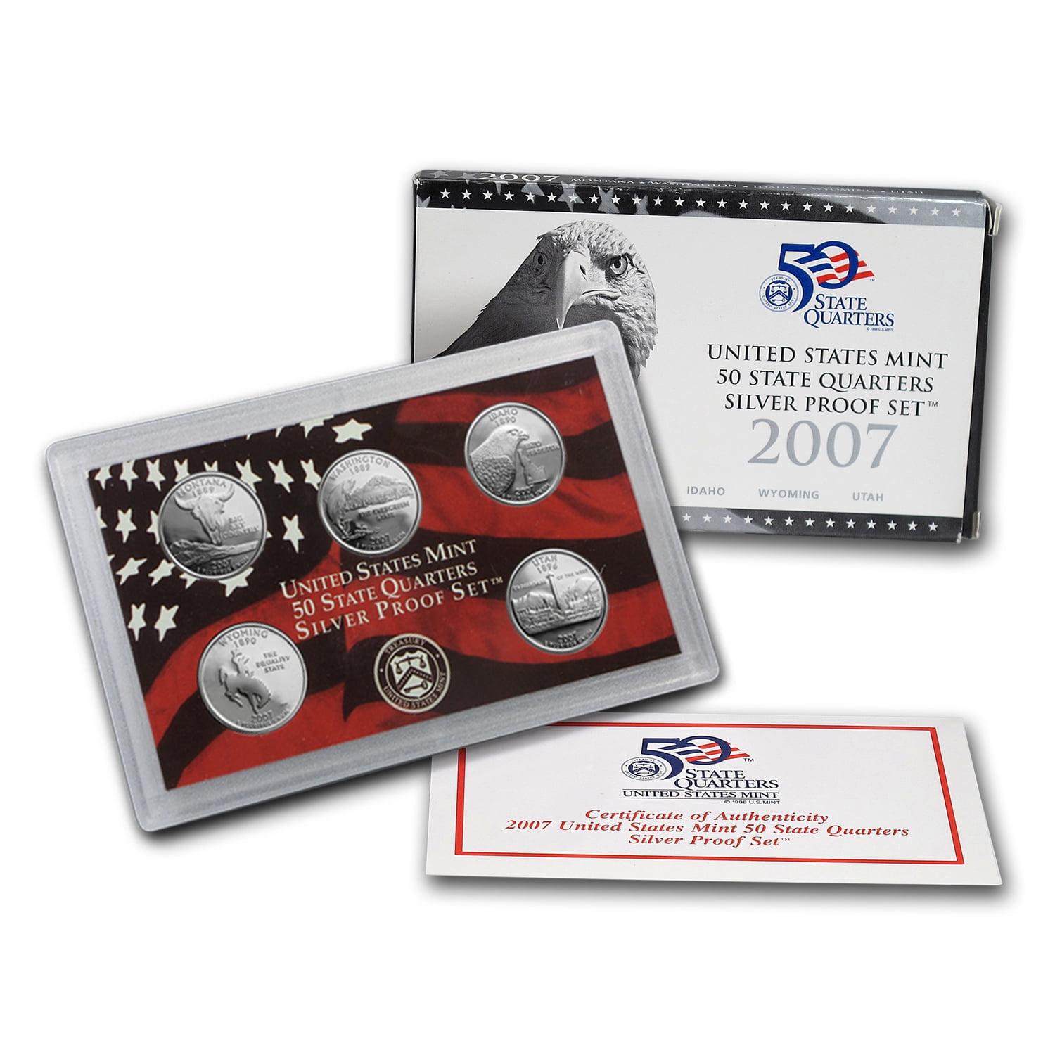 In original GRAY box. 2007 U.S Mint SILVER 50 State Quarter Proof Set 