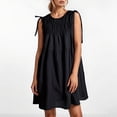 thumbnail image 2 of Robe Rétro Plissée Sans Manches à Nœud Papillon pour Femme, 2 of 6