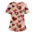 thumbnail image 4 of Womens Valentine's Day Scrub Tops Short Sleeve V Neck Scrub Top Love Heart Printed Shirts Valentine's Day Scrubs Tops Working Nurse Uniforms with Pockets, 4 of 4