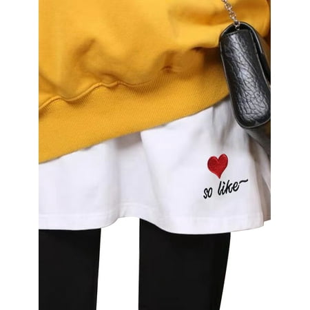 

Gwiyeopda Women Layering Fake Top Lower Sweep Shirt Extender Undershirt Mini Skirt Hemline