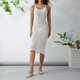 thumbnail image 2 of SAYOO Vestido Largo Casual Blanco para Mujer, Vestido Midi Ajustado de Punto Acanalado Sin Espalda Sin Mangas de Verano SAYOO casual, 2 of 7