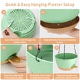 thumbnail image 4 of 2 Pack 8 Inch Self Watering Hanging Planters, Plastic Hanging Baskets with Drainage Holes, Hanging Chains, S-Hooks and Ceiling Hooks for Indoor Outdoor Plants (Green), 4 of 9
