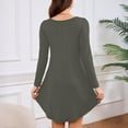 thumbnail image 5 of Robe T-Shirt à Poche, Robe Midi Ample à Manches Longues à Col Rond, Robe Facile pour Tous les Jours pour Femmes, Maternité, Voyage et Tenue de Fin de Semaine Gris Foncé S, 5 of 5