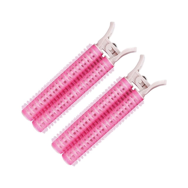 Qarigey Hair Root Fluffy Clip Bangs Peluquería Horquillas Abrazaderas Sin calor Lazy Curly Twist Travel Rizadores reutilizables 2PCS Rose Red Type3 NO3