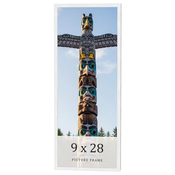 9x28 Frame White Real Wood Picture Frame Width 0.75 inches | Interior Frame Depth 0.5 inches |