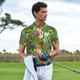 thumbnail image 3 of Polo Shirts for Men, Tropical Colorful Parrot Plant Cuteness Casual Mens Polo Shirts Short Sleeve Button Down Classic Mens Golf Polo Shirts, 3 of 7