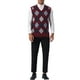 thumbnail image 2 of CHALCOS CHIC Chalecos de Hombre de Punto Argyle Ajustados Sin Mangas Color Contraste S Burdeos Marino, 2 of 7