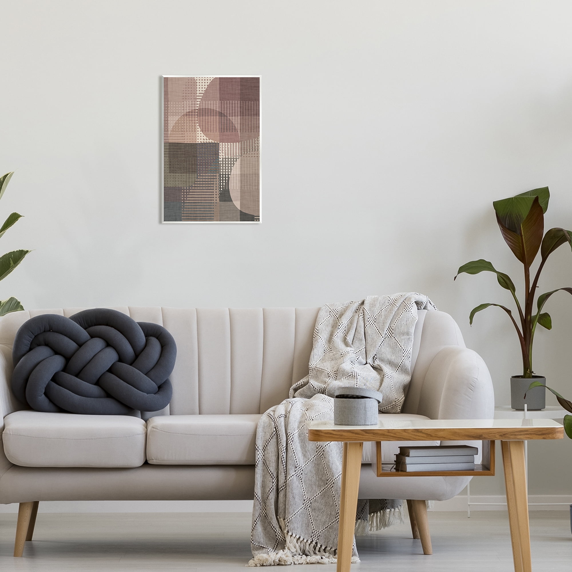 Stupell Industries Patterned Earth Tone Shapes Abstract Painting Unframed Art Print Wall Art, 13 x 19