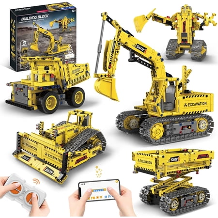 5 in 1 STEM RC Robot Building Kit, 555 PCS APP & Remote Control Robot Toys for Kids Age 14+, Engineering Science Coding Robotic Toys Birthday Gifts for Boys & Girls