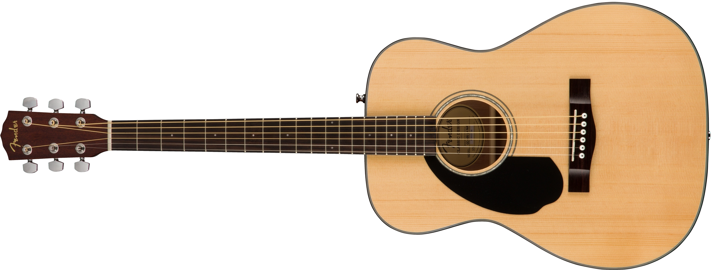 Fender CC-60S Solid Top Concert Acoustic Guitar, Left Handed - Natural w/ Gig Bag
