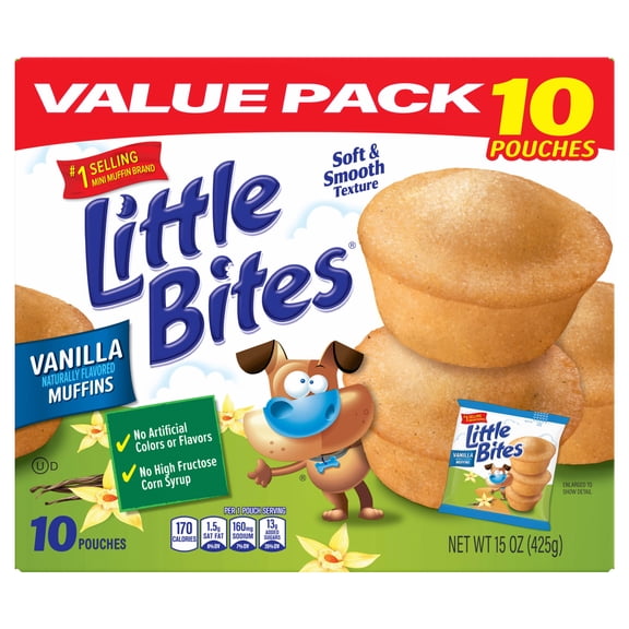 Little Bites Vanilla Muffins, 10 packs, Mini Muffins, 15 oz Multipack