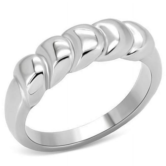 Women High Polished Stainless Steel Ring with No Stone in No Stone - Size 7