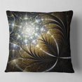 thumbnail image 2 of Designart Symmetrical Dark Golden Fractal Flower - Abstract Throw Pillow - 16x16, 2 of 5
