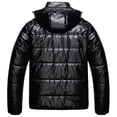 thumbnail image 2 of Chrisuno Mens Winter Coats Big and Tall Jacket Men Men's Water-Repellent Windproof Thicken Parkas Long Hooded Padded Puffer Shiny Black 2X, 2 of 5