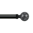 thumbnail image 2 of Exclusive Home Black Pearl Mosaic 1" Curtain Rod and Coordinating Finial Set, Matte Black, Adjustable 36"-72", 2 of 6