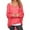 Hot Pink, variant on Women's Oversized Crew Neck Lightweight Knit Top - Close-Knit Breathable, Long Sleeve Casual Versatile Shirt For St Patricks Day ,Size:L