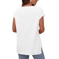 thumbnail image 5 of Summer Fashion Womens Shirts Plus Size Sexy Sleeve Sequins Loose Polluer Solid V-Neck Blouse, 5 of 8